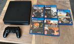 PS4 Slim 500GB + 5 games, Spelcomputers en Games, Spelcomputers | Sony PlayStation 4, Ophalen of Verzenden, Zo goed als nieuw