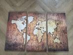 Drieluik canvas wereldkaart, Huis en Inrichting, Ophalen, Zo goed als nieuw, Schilderij