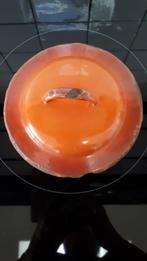 Emaille deksel oranje/rood diameter 20 cm, Antiek en Kunst, Antiek | Emaille, Ophalen of Verzenden