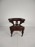 Antieke Leren Fauteuil – Robson & Son, Newcastle, Antiek en Kunst, Antiek | Meubels | Stoelen en Banken, Ophalen