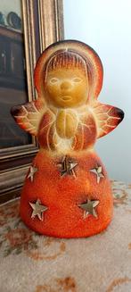 Prachtige! Vintage terracotta kerstengel theelichthouder, Diversen, Ophalen of Verzenden, Zo goed als nieuw