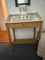 Oude wastafel met nachtkastje, Marmerlook blad, Antiek en Kunst, Ophalen