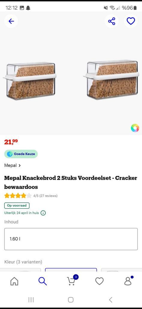 Mepal knackebrod 2 stuks - cracker bewaardoos, Huis en Inrichting, Keuken | Keukenbenodigdheden, Nieuw, Ophalen of Verzenden
