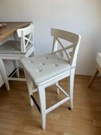 Barkruk met rugleuning met stoelkussen, IKEA, MOET NU WEG, Huis en Inrichting, Ophalen, Met voetsteun, 60 tot 90 cm, Zo goed als nieuw