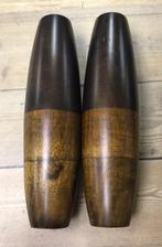 2 lange houten vazen, Huis en Inrichting, Woonaccessoires | Vazen, Ophalen of Verzenden, Onbekend, Onbekend, Onbekend