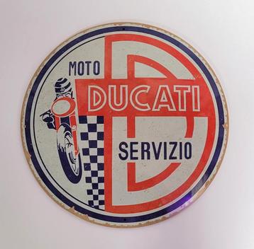 Ducati Moto Servizio logo rond relief reclamebord van metaal beschikbaar voor biedingen