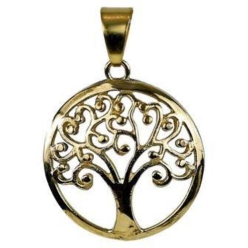 Levensboom hanger van messing, Sieraden, Tassen en Uiterlijk, Kettinghangers, Nieuw, Overige materialen, Goud, Overige voorstellingen