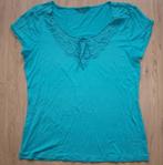 Blauw T-Shirt met Detail van Kant Promiss (M), Maat 38/40 (M), Promiss, Blauw, Ophalen of Verzenden