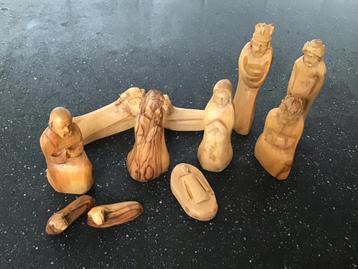 Olijf houten/ Olive wood kerstgroep /kerststal. 11 Delig beschikbaar voor biedingen
