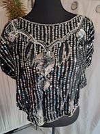 glitter  top vintage  goud en zilver, Ophalen of Verzenden, Zo goed als nieuw, Zonder mouw