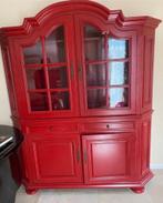 Mooie vintage rode buffetkast/ vitrinekast / servieskast., Huis en Inrichting, Kasten | Buffetkasten, Ophalen, Gebruikt, 50 tot 75 cm