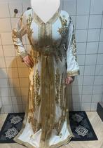 Witte Takshita/Marokkaanse Jurk met groen - S t/m XL, Ophalen of Verzenden, Zo goed als nieuw, Maat 46/48 (XL) of groter, Wit
