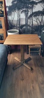 prachtig retro tafeltje lood zwaar en prachtig hout koop nu!, Ophalen, Zo goed als nieuw