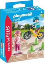 PLAYMOBIL Kinderen met fiets en skates - 70061, Ophalen of Verzenden, Gebruikt