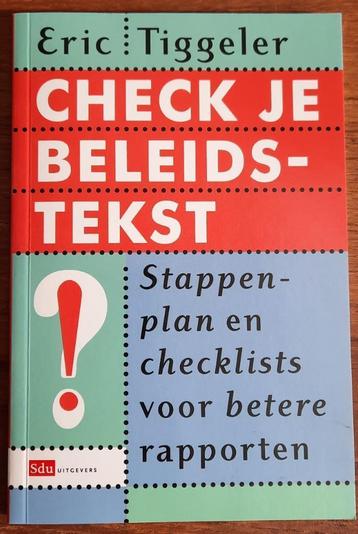 Eric Tiggeler - Check je beleidstekst beschikbaar voor biedingen