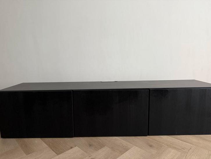 IKEA Besta tv meubel zwart, Huis en Inrichting, Kasten | Televisiemeubels, Gebruikt, Minder dan 100 cm, 150 tot 200 cm, 25 tot 50 cm