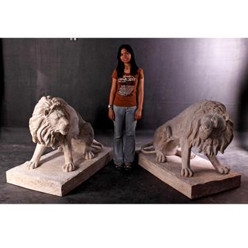Lion Set Roman Stone – Leeuw beelden Lengte 132 cm Set of 2 beschikbaar voor biedingen