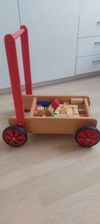 leuke houten loopwagen met blokken, Kinderen en Baby's, Speelgoed | Houten speelgoed, Ophalen, Gebruikt