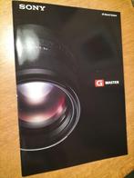 Sony G Master Objectieven Brochure, Boeken, Ophalen of Verzenden, Nieuw