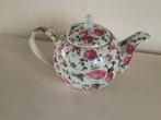 Theepot met roosjes,rozen, roos erop 1 liter inhoud, Gebruikt, Overige typen, Ophalen of Verzenden, Overige stijlen
