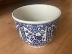 Delft Sphinx vintage keramische planten bloempot wit-blauw, Ophalen