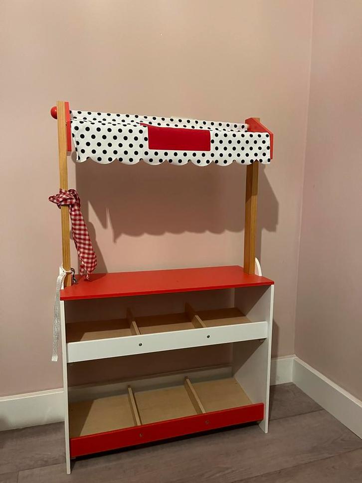 Houten Speelgoedwinkel / Marktkraam, Kinderen en Baby's, Speelgoed | Speelkeukens, Zo goed als nieuw, Speelkeuken-accessoire, Hout