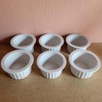Witte ovenschaaltjes 6 stuks, Huis en Inrichting, Keuken | Servies, Ophalen of Verzenden, Overige stijlen, Porselein, Schaal of Schalen