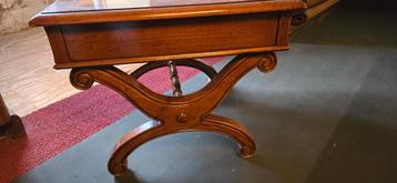 Vintage salontafel + bijzettafel met parquetblad – los of al beschikbaar voor biedingen