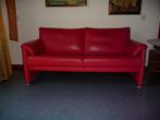 Rode leren 2,5 zits bank . merk Montel, in goede staat, Ophalen, 150 tot 200 cm, Tweepersoons, Zo goed als nieuw