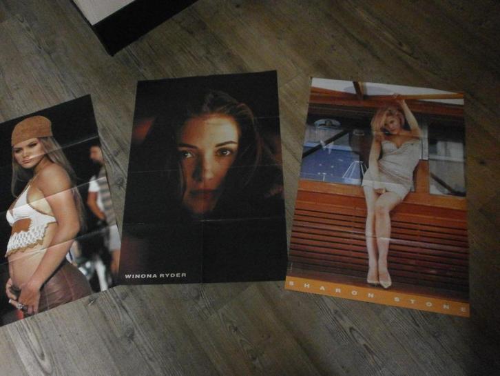 3 leuke xl posters buitenlandse actrice's, Verzamelen, Posters, Zo goed als nieuw, Film en Tv, A1 t/m A3, Rechthoekig Staand, Verzenden