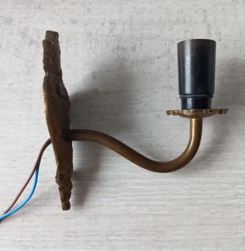 bronzen / koperen wandlampje met kleine fitting beschikbaar voor biedingen