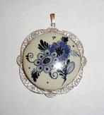 Hanger Delfts Blauw Camee Zilver Antiek Delftsblauw, Verzenden, Zilver, Hanger