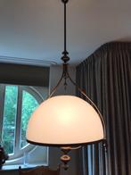 Hanglamp / Eet Tafellamp: Deels Brons met Kunstof Halve Bol, Metaal, Zo goed als nieuw, 50 tot 75 cm, Ophalen