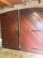 Oude houten garagedeuren met beslag, Doe-het-zelf en Verbouw, Ophalen, Gebruikt, 120 cm of meer, Garagedeur