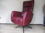 KEURIGE relax fauteuil met hoge zit en trendy kruispoot rood, Ophalen of Verzenden, Zo goed als nieuw, Metaal