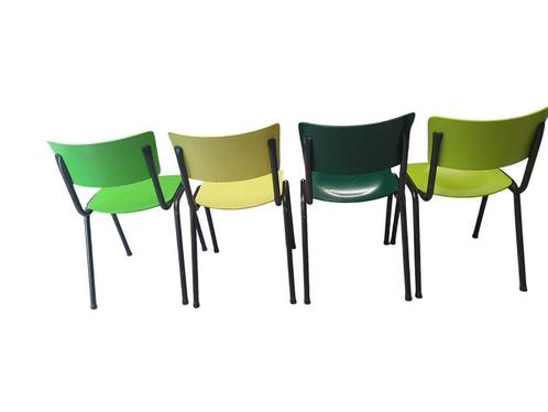 2148 vintage schoolstoelen stoelen eetkamerstoelen industrie, Huis en Inrichting, Stoelen, Gebruikt, Bruin, Ophalen