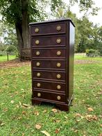 Koloniale houten ladekastje – tijdloos klassiek design, Ophalen, Minder dan 50 cm, Gebruikt, 5 laden of meer