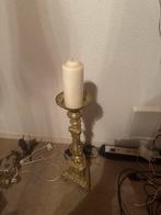 Gouden Kandelaar met Kaars, Antiek en Kunst, Antiek | Kandelaars, Ophalen, Koper of Brons