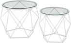 VASAGLE Ronde salontafel, set van 2, bijzettafel LGT040W01, Minder dan 45 cm, Minder dan 55 cm, Nieuw, Ophalen of Verzenden