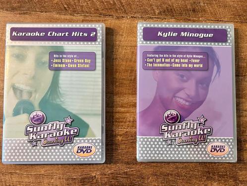 2 x Karaoke DVD, Chart hits 2 en Kylie Minoque, Cd's en Dvd's, Dvd's | Muziek en Concerten, Zo goed als nieuw, Muziek en Concerten