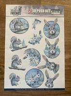Uitdrukvel Amy - winter friends Kerst konijn haas eekhoorn, Ophalen of Verzenden, Nieuw, Dieren, Knipvel