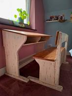 vintage retro oud school houten bureau bank kind, Kinderen en Baby's, Ophalen, Gebruikt, Tafel(s)
