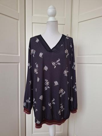 Samoon grijze print tuniek, maat 52 XXXL beschikbaar voor biedingen