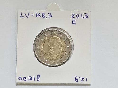 2-euromunt Spanje (E) 2013 Koers LV-K8.3, Postzegels en Munten, Munten | Europa | Euromunten, Losse munt, 2 euro, Spanje, Ophalen of Verzenden