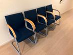 Ahrend vergaderstoelen. Set van 4. Kantoorstoelen blauw, Huis en Inrichting, Stoelen, Ophalen, Zo goed als nieuw, Blauw, Vijf, Zes of meer stoelen