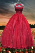 Zo goed als nieuwe rode galajurk, Galajurk, Ophalen of Verzenden, Maat 36 (S), Rood