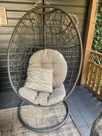 Hangstoel/hang ei/ schommelstoel, anterasiet met grijs, Tuin en Terras, Tuinstoelen, Ophalen, Zo goed als nieuw, Metaal