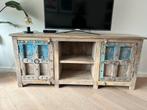 Massief houten India stijl kast, Ophalen, Gebruikt, 100 tot 150 cm, Minder dan 100 cm