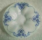 Glaskunst schaal blauw decor van Sydenstricker 24 cm Ø, Antiek en Kunst, Ophalen of Verzenden
