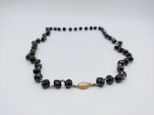 Granaten ketting met gouden slot., Sieraden, Tassen en Uiterlijk, Antieke sieraden, Ketting, Goud, Verzenden